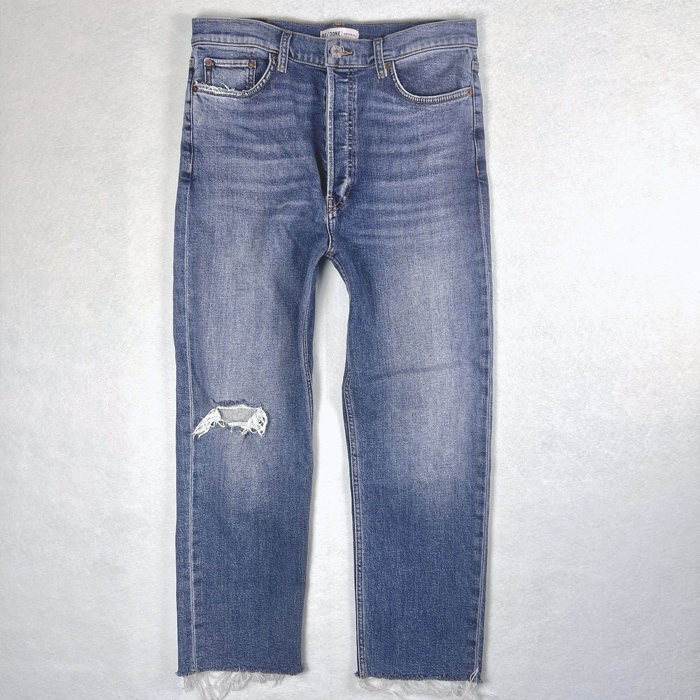 RE/DONE 70s Ultra High Rise Stove Pipe Jeans W30 30 Festival REVOLVE Boho Ankle